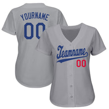 Charger l&#39;image dans la galerie, Custom Gray Royal-Red Baseball Jersey
