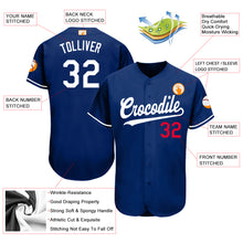 Load image into Gallery viewer, Custom Royal White-Red Baseball Jersey
