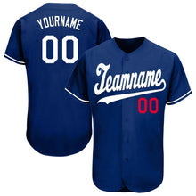 Load image into Gallery viewer, Custom Royal White-Red Baseball Jersey
