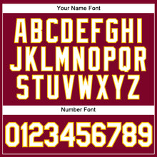 Load image into Gallery viewer, Custom Maroon White Pinstripe White-Gold Authentic Basketball Jersey
