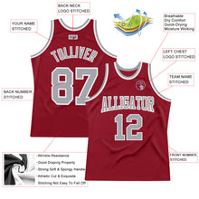 Load image into Gallery viewer, Custom Maroon Gray-White Authentic Throwback Basketball Jersey
