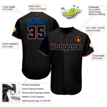Laden Sie das Bild in den Galerie-Viewer, Custom Black Powder Blue-Orange Baseball Jersey
