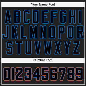 Custom Black Powder Blue-Orange Baseball Jersey