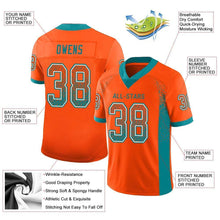 Laden Sie das Bild in den Galerie-Viewer, Custom Orange Aqua-White Mesh Drift Fashion Football Jersey
