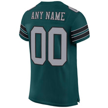Load image into Gallery viewer, Custom Midnight Green Light Gray-Black Mesh Authentic Football Jersey
