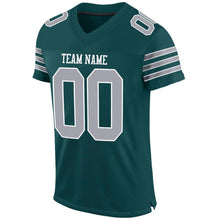 Load image into Gallery viewer, Custom Midnight Green Gray-White Mesh Authentic Football Jersey
