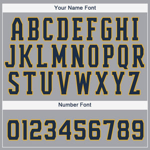 Custom Gray Navy-Gold Baseball Jersey
