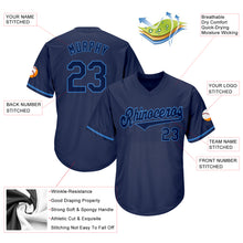 Laden Sie das Bild in den Galerie-Viewer, Custom Navy Navy-Powder Blue Authentic Throwback Rib-Knit Baseball Jersey Shirt
