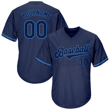 Laden Sie das Bild in den Galerie-Viewer, Custom Navy Navy-Powder Blue Authentic Throwback Rib-Knit Baseball Jersey Shirt

