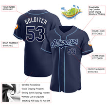 Load image into Gallery viewer, Custom Navy Navy-Powder Blue Authentic Baseball Jersey
