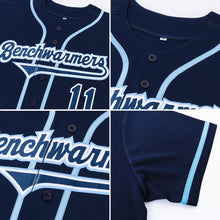 Load image into Gallery viewer, Custom Navy Navy-Powder Blue Authentic Baseball Jersey
