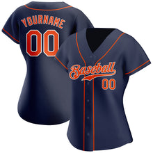 Загрузить изображение в средство просмотра галереи, Custom Navy Orange-White Authentic Baseball Jersey
