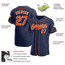 Загрузить изображение в средство просмотра галереи, Custom Navy Orange-White Authentic Baseball Jersey
