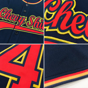 Custom Navy Gray-Teal Authentic Baseball Jersey