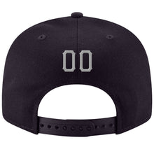 Load image into Gallery viewer, Custom Navy Gray-White Stitched Adjustable Snapback Hat

