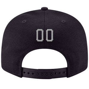 Custom Navy Gray-White Stitched Adjustable Snapback Hat