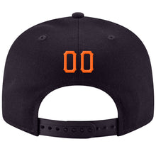 Laden Sie das Bild in den Galerie-Viewer, Custom Navy Orange-White Stitched Adjustable Snapback Hat
