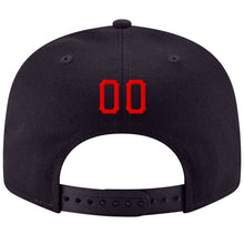Load image into Gallery viewer, Custom Navy Red-Gold Stitched Adjustable Snapback Hat
