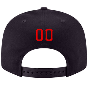 Custom Navy Red-Gold Stitched Adjustable Snapback Hat