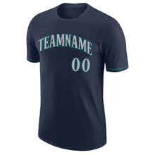 Load image into Gallery viewer, Custom Navy Gray-Aqua Performance T-Shirt
