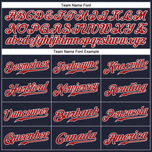 Load image into Gallery viewer, Custom Navy Red-White Authentic Baseball Jersey

