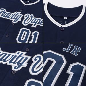 Custom Navy Navy-Gray Authentic Baseball Jersey