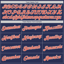 Load image into Gallery viewer, Custom Navy Orange-Gray Authentic Throwback Basketball Jersey
