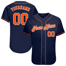 Laden Sie das Bild in den Galerie-Viewer, Custom Navy Orange-White Authentic Baseball Jersey
