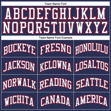 Загрузить изображение в средство просмотра галереи, Custom Navy White-Red Authentic Throwback Basketball Jersey

