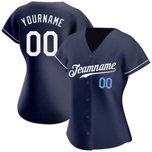 Charger l&#39;image dans la galerie, Custom Navy White-Light Blue Authentic Baseball Jersey
