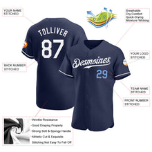 Charger l&#39;image dans la galerie, Custom Navy White-Light Blue Authentic Baseball Jersey
