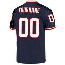 Laden Sie das Bild in den Galerie-Viewer, Custom Navy White-Red Mesh Authentic Throwback Football Jersey
