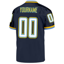 Load image into Gallery viewer, Custom Navy White-Powder Blue Mesh Authentic Throwback Football Jersey
