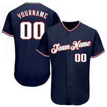 Charger l&#39;image dans la galerie, Custom Navy White-Red Authentic Baseball Jersey
