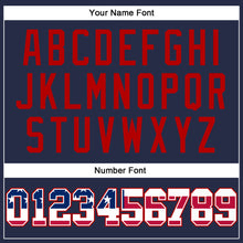 Charger l&#39;image dans la galerie, Custom Navy USA Flag-Red Authentic Baseball Jersey
