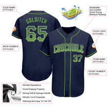 Load image into Gallery viewer, Custom Navy Neon Green-Gray Authentic Drift Fashion Baseball Jersey
