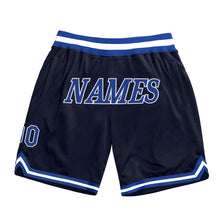 Загрузить изображение в средство просмотра галереи, Custom Navy Royal-White Authentic Throwback Basketball Shorts
