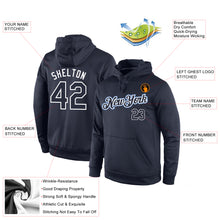 Load image into Gallery viewer, Custom Stitched Navy Navy-White Sports Pullover Sweatshirt Hoodie
