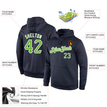 Laden Sie das Bild in den Galerie-Viewer, Custom Stitched Navy Neon Green-White Sports Pullover Sweatshirt Hoodie
