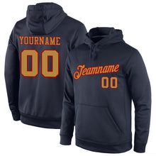 Load image into Gallery viewer, Custom Stitched Navy Old Gold-Red Sports Pullover Sweatshirt Hoodie

