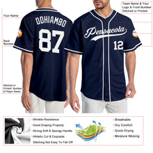 Laden Sie das Bild in den Galerie-Viewer, Custom Navy White Authentic Baseball Jersey
