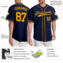 Laden Sie das Bild in den Galerie-Viewer, Custom Navy Gold Authentic Baseball Jersey
