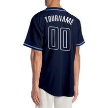 Load image into Gallery viewer, Custom Navy Navy-Light Blue Authentic Baseball Jersey
