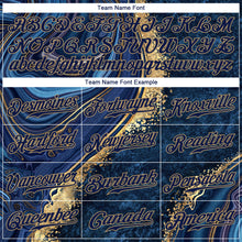 Load image into Gallery viewer, Custom Navy Navy-Old Gold 3D Pattern Design Marble Authentic Baseball Jersey
