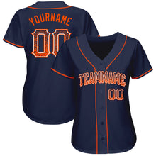 Laden Sie das Bild in den Galerie-Viewer, Custom Navy Orange-White Authentic Drift Fashion Baseball Jersey
