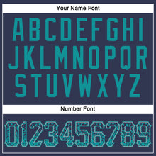 Load image into Gallery viewer, Custom Navy Teal-Gray Authentic Drift Fashion Baseball Jersey
