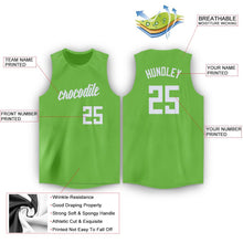 Load image into Gallery viewer, Custom Neon Green White Round Neck Basketball Jersey
