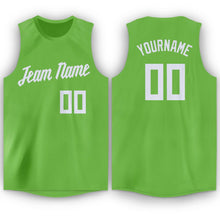 Load image into Gallery viewer, Custom Neon Green White Round Neck Basketball Jersey
