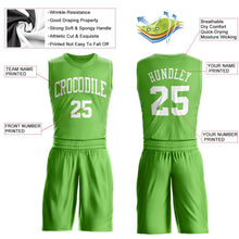 Laden Sie das Bild in den Galerie-Viewer, Custom Neon Green White Round Neck Suit Basketball Jersey
