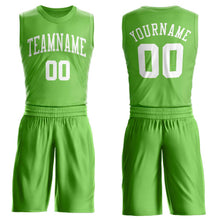 Laden Sie das Bild in den Galerie-Viewer, Custom Neon Green White Round Neck Suit Basketball Jersey
